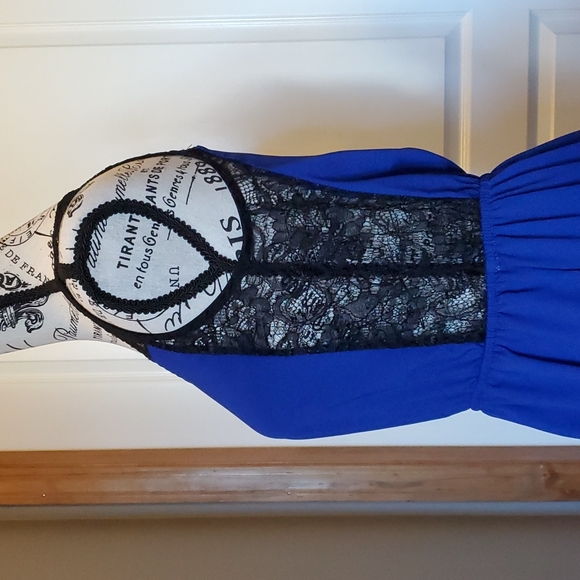 Soprano Hi Low Blue and Black Dress, Medium - Picture 4 of 11